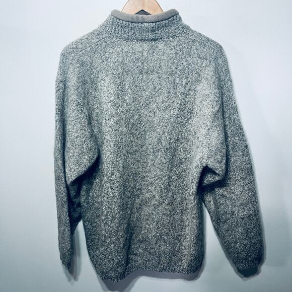 Woolrich VTG John Rich and Bros Sweater Oatmeal Beige 1/4 Zip Shetland Wool XL - Picture 3 of 6